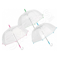Стилен дамски прозрачен чадър с извита дръжка