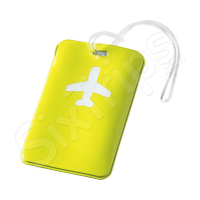 Жълт етикет за багаж със самолетче