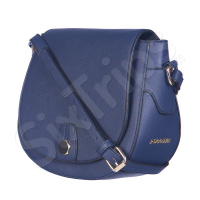 Синя дамска малка чанта с презрамка в класически стил Puccini
