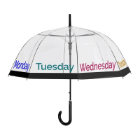 Прозрачен дамски голф чадър с черна дръжка Perletti