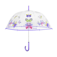 Дамски прозрачен автоматичен чадър на пеперуди Perletti