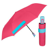 Сгъваем чадър в цвят корал със светлосиньо Perletti Time, автоматичен