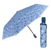 Дамски син автоматичен чадър на цветя Perletti Technology