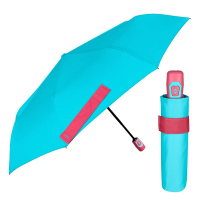 Свеж светлосин чадър с елементи в цвят корал Perletti Time, автоматичен