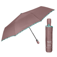 Дамски двойно автоматичен чадър Perletti Technology в цвят какао