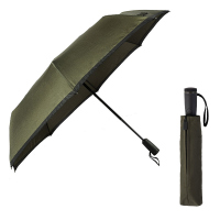 Изискан автоматичен сгъваем чадър в цвят каки с черен кант Hugo Boss Pocket Gear