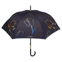 Луксозен черен дамски чадър Maison Perletti