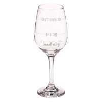 Стъклена чаша за вино с надпис 