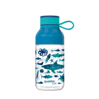 Детска синя бутилка за вода с дръжка Quokka Ice Kids, Sea Animals