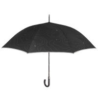 Голям черен голф чадър Perletti Technology с дизайн 
