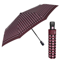 Стилен автоматичен чадър на точки Perletti Technology, розови точки