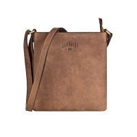 Кафява вертикална чанта за през рамо от естесвена кожа Klondike CATLYN