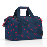Синя стилна пътна чанта Reisenthel allrounder M, mixed dots red