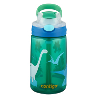 Детска зелена бутилка за вода за момче Contigo Gizmo Flip - динозаври, 420мл