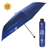 Дамски малък лек чадър с UV защита в металиково синьо Perletti Trend
