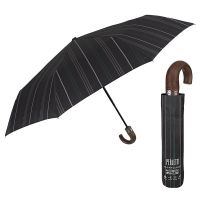 Изискан сив мъжки чадър с извита дръжка Perletti Technology