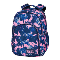Синя раница за училище с розово CoolPack Basic Plus - Pink Strokes, за момиче