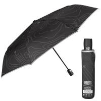 Черен автоматичен чадър Perletti Technology с дизайн 