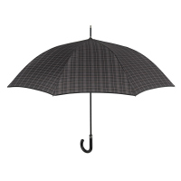 Голям черен мъжки автоматичен чадър Perletti Technology, кафяво каре