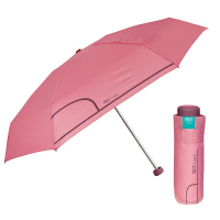 Малък дамски розов сгъваем лек чадър Perletti Time