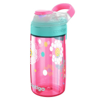 Детска бутилка за вода за момиче CONTIGO Gizmo Sip 420мл, черешово розово с цветя