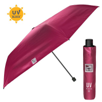 Дамски малък лек чадър с UV защита в металиково червено Perletti Trend