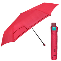 Червен дамски неавтоматичен тънък чадър Perletti Time