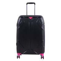 Голям черен дамски куфар за пътуване черно и розово Pulse 28