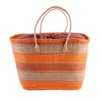 Оранжева плетена плажна кошница-чанта Fratelli Mazzanti