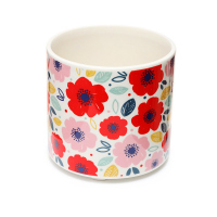 Керамична кашпа тип купа за цветя с дизайн 