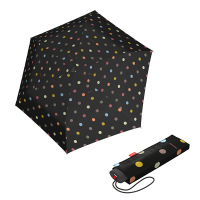 Свеж малък портативен чадър за пътуване в черно на точки Reisenthel Umbrella pocket mini, dots