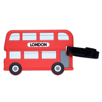 Червен етикет за багаж двуетажен автобус London Bus