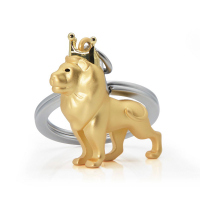 Ключодържател със златист лъв с корона Metalmorphose Lion with Crown