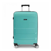 Твърд куфар на четири колела Gabol Midori в тюркоазен цвят, среден размер 72л