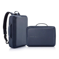 Тъмносиня бизнес чанта за лаптоп и раница XD Design Bobby Bizz 15.6