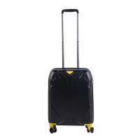 Малък черен куфар за ръчен багаж Pulse 55см Pulse с жълто