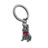 Ключодържател с черно куче булдог Metalmorphose Bull Dog Red necklace