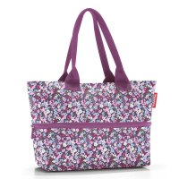Лилава чанта на цветя за плаж, пазар или ежедневието Reisenthel Shopper e1, viola mauve