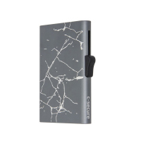 Сив алуминиев картодържател C-SECURE XL Cardholder, Grey Marble