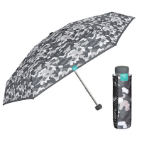 Малък сгъваем чадър за пътуване Perletti Time, сив камуфлаж