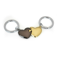 Стилни ключодържатели за двойка със сърца Metalmorphose Heart Puzzle в черно и златисто