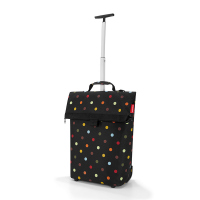 Модерна чанта-количка за пазаруване в дизайн в черно на шарени точки Reisenthel trolley M, dots
