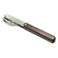 Комплект прибори за хранене от ножче, вилица и лъжица Akinod Straight Cutlery 12H34, Ebony Wood