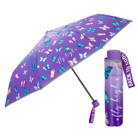Симпатичен лилав детски чадър за момиче Perletti CoolKids с дизайн на пеперуди