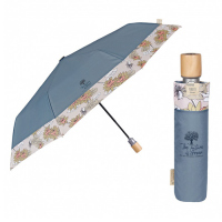 Дамски чадър с автоматично отваряне и флорални елементи Perletti Green