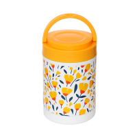Термо буркан за храна с дръжка в свеж жълт дизайн на цветя Buttercup