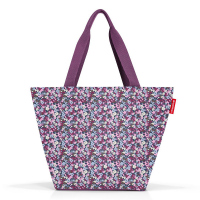 Чанта за пазар в лилаво и розово на цветя Reisenthel Shopper M, viola mauve