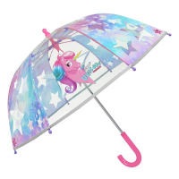 Детски прозрачен чадър Perletti CoolKids с еднорог