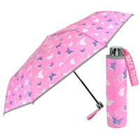 Детски розов чадър за момиче Perletti CoolKids с дизайн на пеперуди
