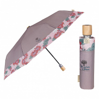 Дамски чадър с автоматично отваряне и флорални елементи Perletti Green, лотос